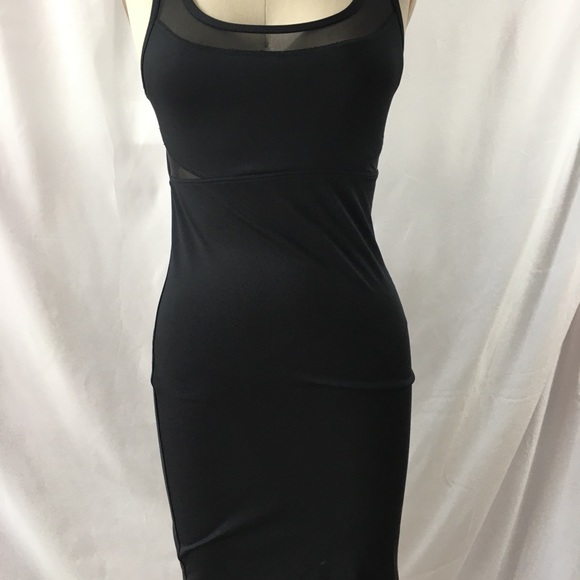 Fabletics black sexy af workout bodycon dress nwt